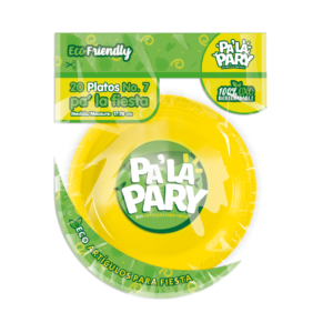 PLATO AMARILLO NEON PA'LA PARY 20 PZS