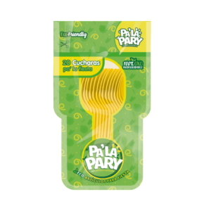 CUCHARA AMARILLO NEON PA'LA PARY 20 PZS